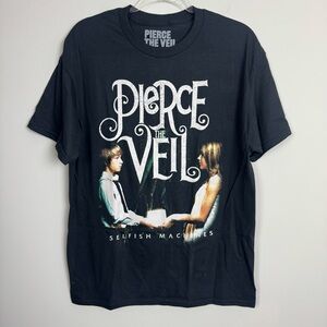 PIERCE THE VEIL | Black Graphic Band Tee Selfish Machines Unisex Size Large